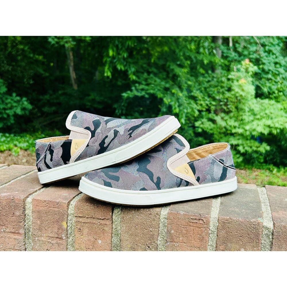 OluKai Pehuea Pa'i Ke Au Camo Slip On Sneakers Women's 7 - Slip On - Hide Heel - Picture 2 of 12